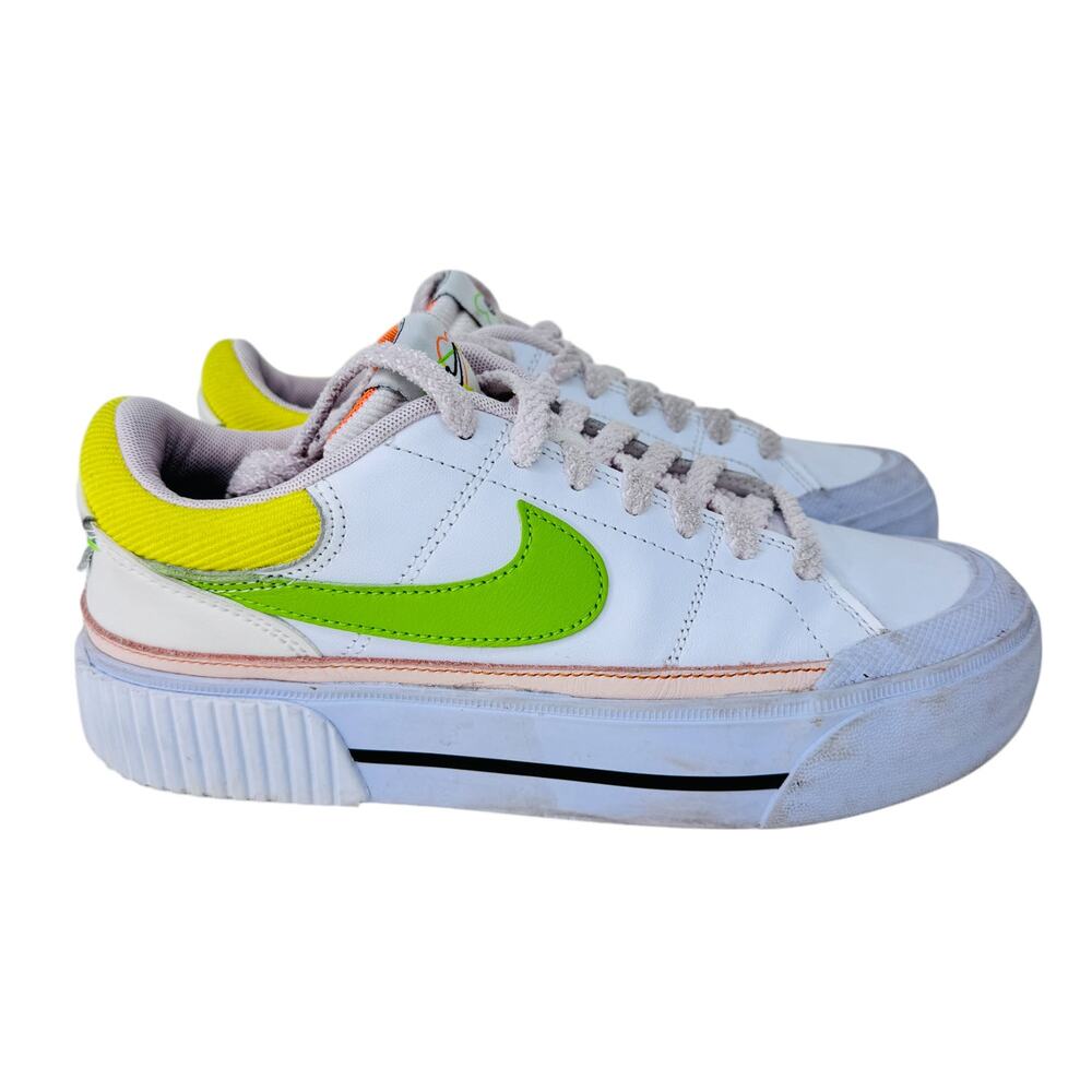 Nike Court Legacy Lift Sneakers Lifestyle Shoes Womens‎ Size 7 White FD0872-100